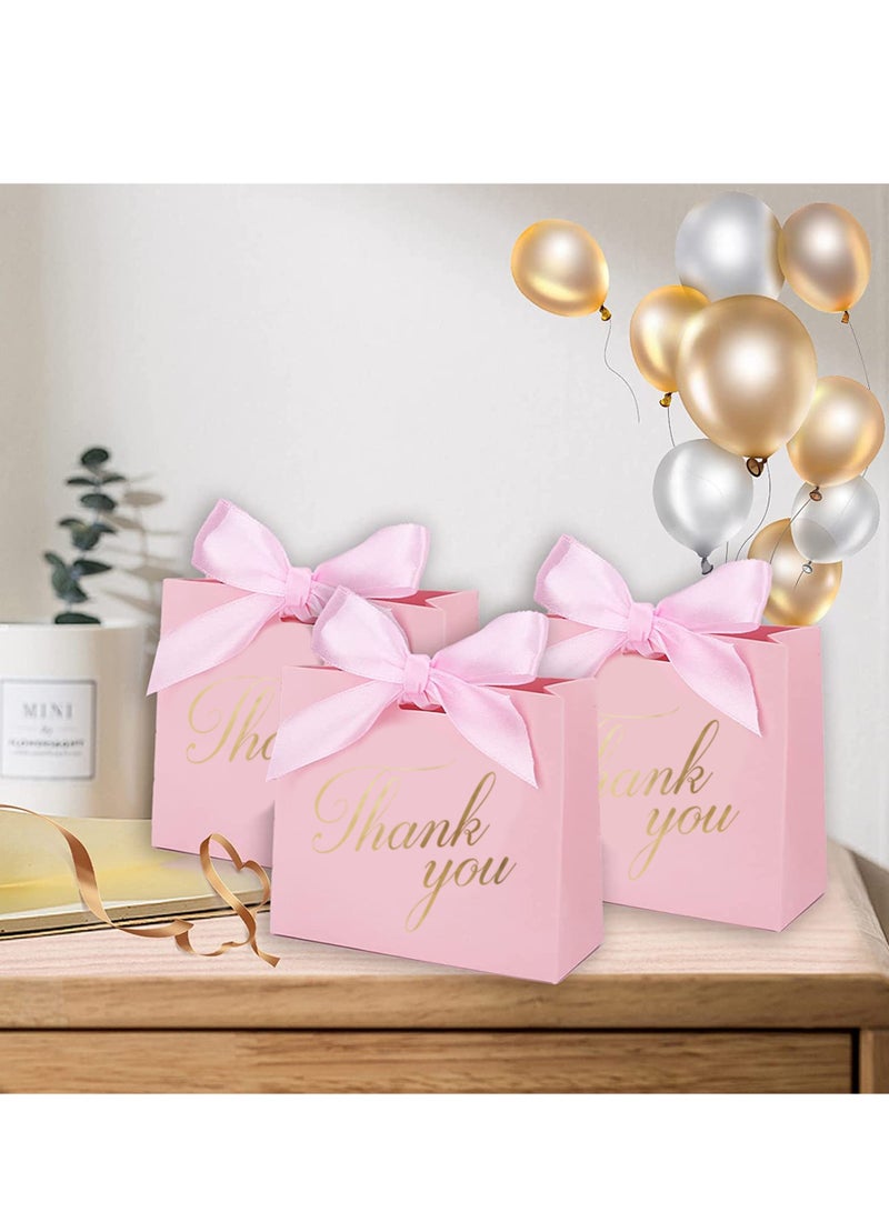 Generic 20PCS Small Thank You Gift Bags, Mini Party Favor Bags Light Blue Candy Bags Treat Boxes Paper Gift Bags with Bow Ribbon for Wedding Bridal Baby Shower Birthday Party  - Image 3