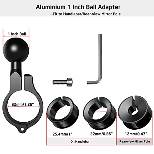 iMESTOU 2PCS Aluminium 1" Ball Base for Handlebar Mounts, Compatible with Ram/iMESTOU Phone Mounts with 1" Ball Sockets - Image 2