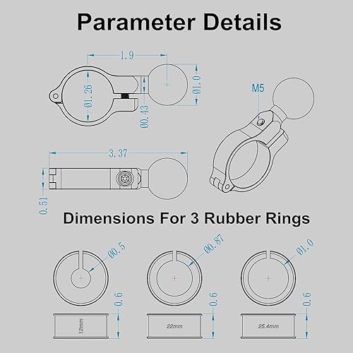 iMESTOU 2PCS Aluminium 1" Ball Base for Handlebar Mounts, Compatible with Ram/iMESTOU Phone Mounts with 1" Ball Sockets - Image 4