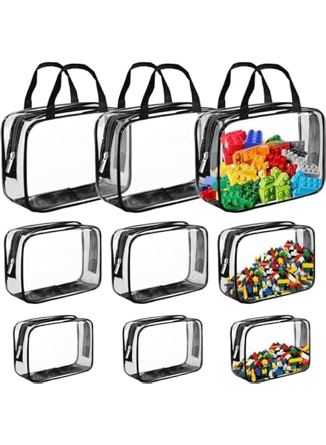 TRASSLE 9Pack Toy Storage Bags,3 SizeToy Storage Bags With Zipper,Clear Toy Storage,Toy Bags for Storage,Toy Travel Bag,for Store Building Blocks,Puzzles,DustProof and Waterproof - Image 1