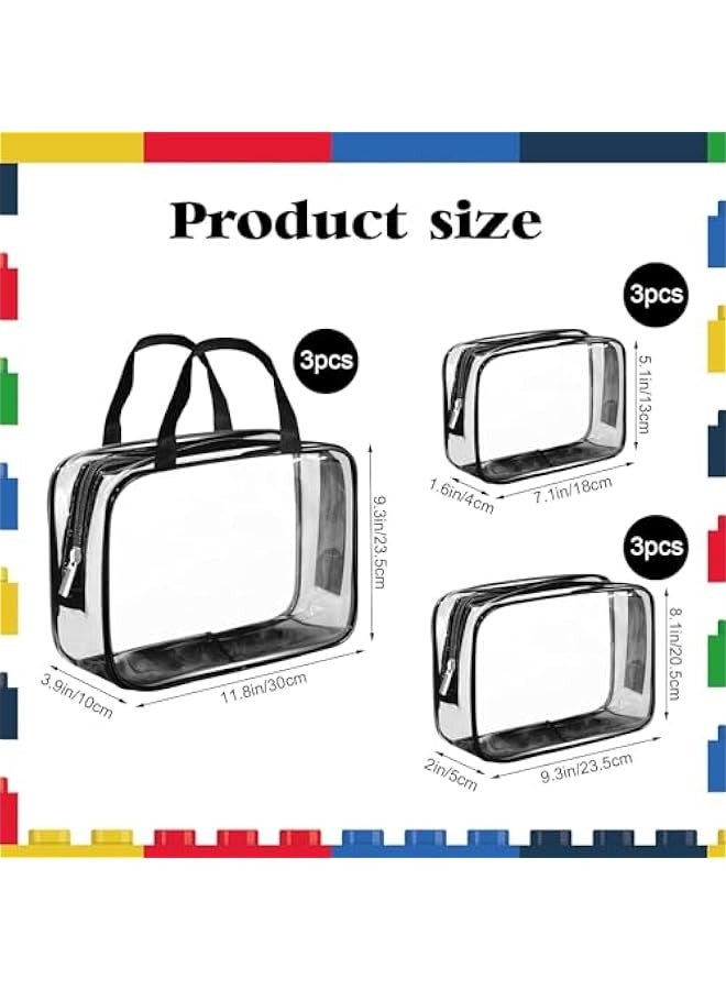 TRASSLE 9Pack Toy Storage Bags,3 SizeToy Storage Bags With Zipper,Clear Toy Storage,Toy Bags for Storage,Toy Travel Bag,for Store Building Blocks,Puzzles,DustProof and Waterproof - Image 2