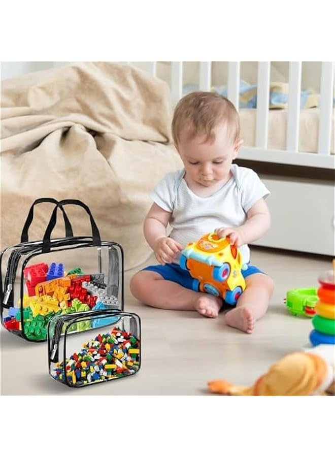 TRASSLE 9Pack Toy Storage Bags,3 SizeToy Storage Bags With Zipper,Clear Toy Storage,Toy Bags for Storage,Toy Travel Bag,for Store Building Blocks,Puzzles,DustProof and Waterproof - Image 3