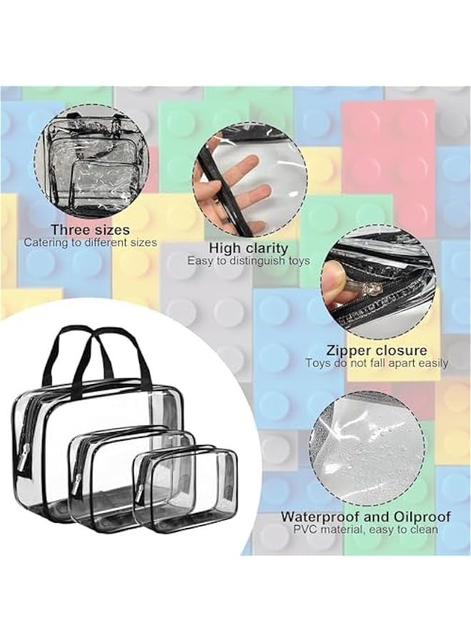 TRASSLE 9Pack Toy Storage Bags,3 SizeToy Storage Bags With Zipper,Clear Toy Storage,Toy Bags for Storage,Toy Travel Bag,for Store Building Blocks,Puzzles,DustProof and Waterproof - Image 4