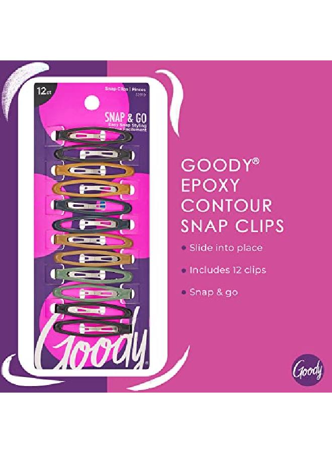 Goody Epoxy Contour Hair Snap Clips 12 Count Assorted Colors Just Snap Into Place Suitable For All Hair Types Painfree Hair Accessories For Women And Girls All Day Comfort - Image 3