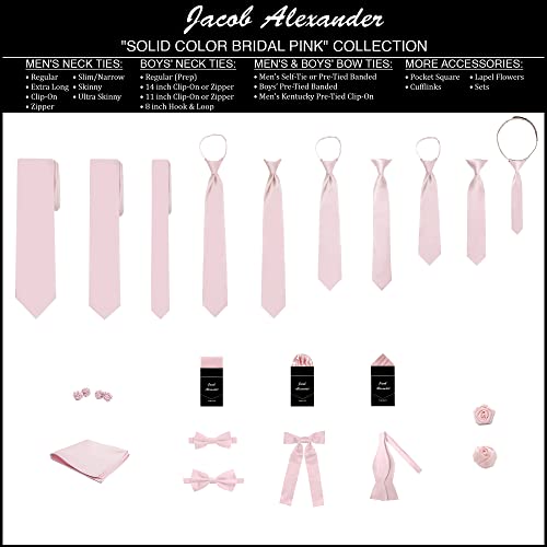 Jacob Alexander Men's Skinny Width 2" Solid Color Tie - Bridal - Image 5
