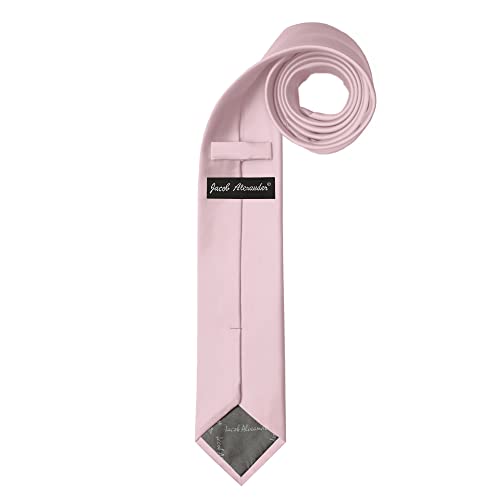 Jacob Alexander Men's Skinny Width 2" Solid Color Tie - Bridal - Image 2