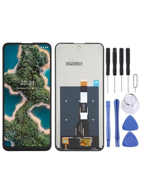 شاشة LCD بديلة ومحول رقمي كامل التجميع لهاتف Nokia X20 باللون الأسود
