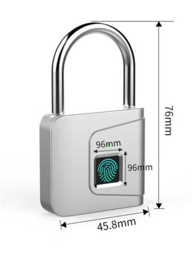 تايجر Anti-Theft Smart Fingerprint Padlock – Waterproof Biometric Lock with USB Charging | Keyless Intelligent Access for Gym Lockers, Cabinets, Suitcases, Bikes, School & Office Use | Portable, Durable & Compact Fingerprint Security Lock – Black  - Image 3