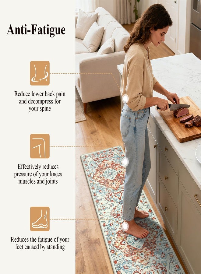 Ileading Anti Fatigue Kitchen Mat Set of 2 Waterproof Farmhouse Comfort Standing Mat Non Skid Cushioned Rugs Mats with Runner Kitchen Floor Carpet for Laundry Sink - Image 3
