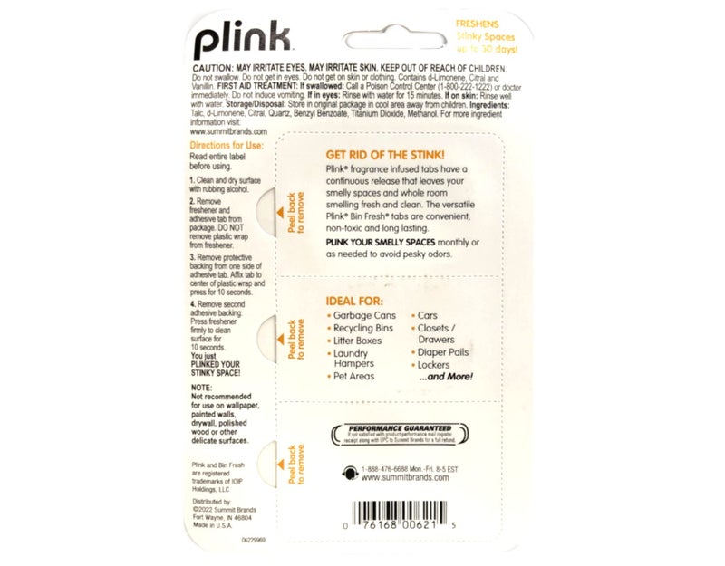 Plink Bin Fresh Odor Eliminators  Fresh Lemon Scent  for Garbage Bins & More  Lasting Freshness up to 30 Days  6-Count - Image 3