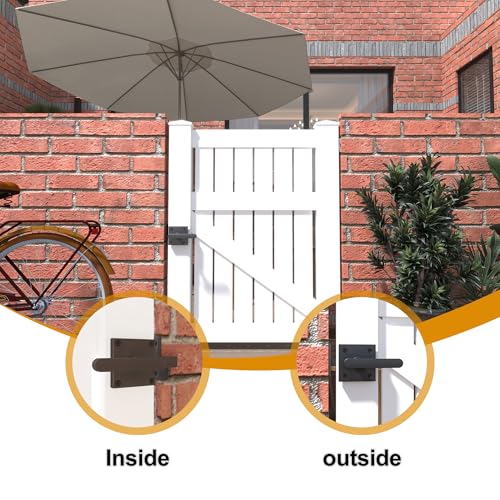 Sdstone Double Side Gate Latch,Heavy Duty Swinging Door Latch Gate Hardware for Wooden Fence,Gate Hardware for Left Inswing Outdoor Wooden Gates, Pool Gate, Backyard, Garden - Image 5