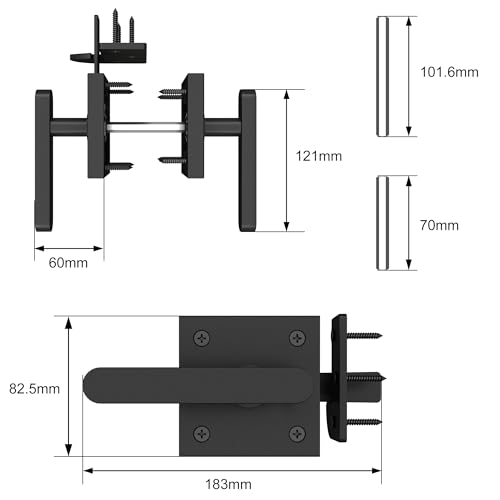 Sdstone Double Side Gate Latch,Heavy Duty Swinging Door Latch Gate Hardware for Wooden Fence,Gate Hardware for Left Inswing Outdoor Wooden Gates, Pool Gate, Backyard, Garden - Image 3