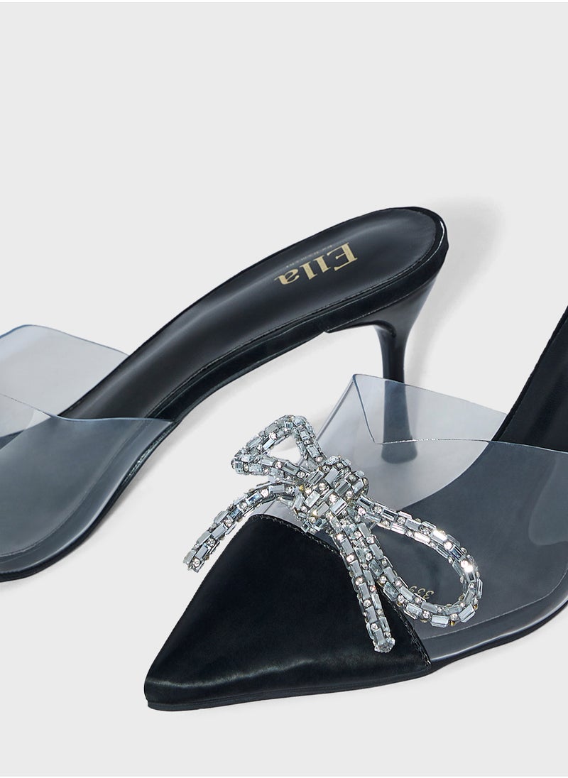 Ella Limited Edition Diamante Bow  Detail Pump  - Image 4