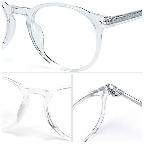 ZENOTTIC Vintage Round Glasses for Women Men Non-Prescription Clear Lens Eyeglasses Frame - Image 3