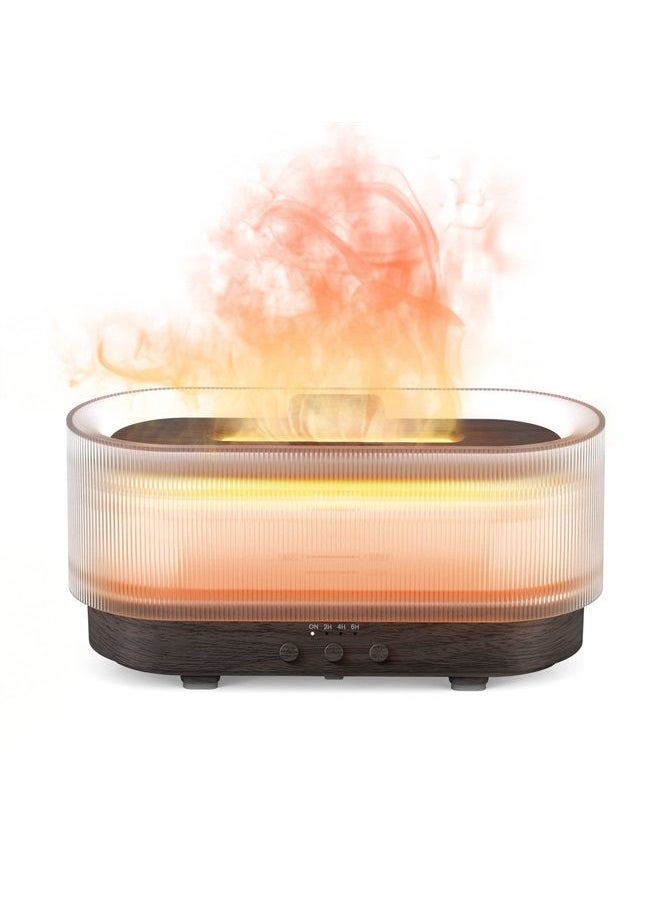 Flame Aroma Diffuser Humidifier Colorful, 6 Colors Quiet Essential Oil Diffusers, 2-6 Hour Timer Fragrance Oil Diffuser for Home,Office,Yoga, Waterless Auto-Off Protection 300ml