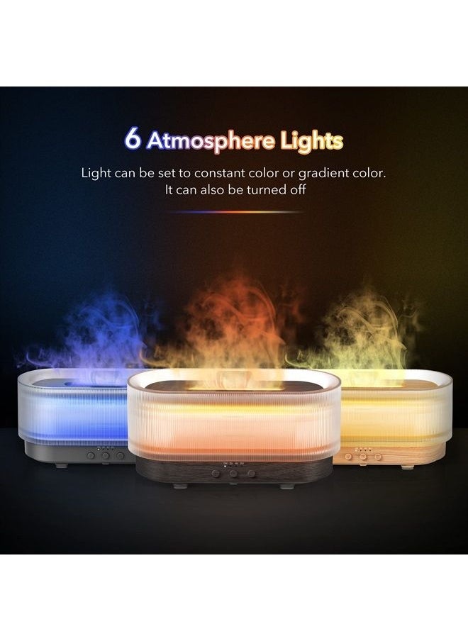 Flame Aroma Diffuser Humidifier Colorful, 6 Colors Quiet Essential Oil Diffusers, 2-6 Hour Timer Fragrance Oil Diffuser for Home,Office,Yoga, Waterless Auto-Off Protection 300ml