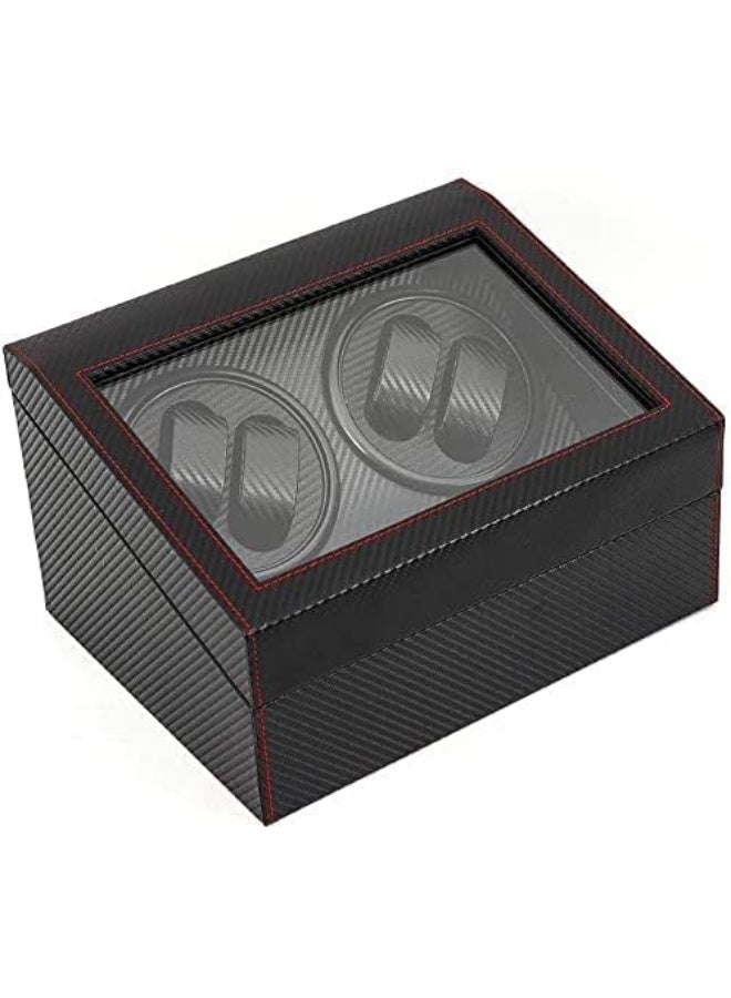 DUNISO Automatic Watch Winder，4+6 Wood Automatic Watch Winder Storage Display Box，Self-Winding Mechanical Watch Box，Luxurious and Elegant，Suitable for Men’s and Women’s Mechanical Watches，Black - Image 4