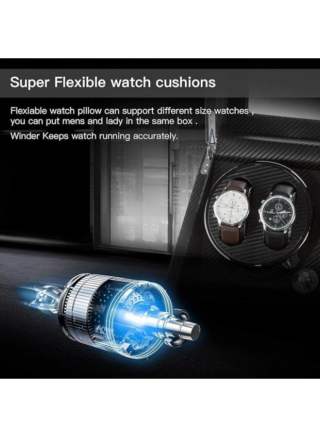 DUNISO Automatic Watch Winder，4+6 Wood Automatic Watch Winder Storage Display Box，Self-Winding Mechanical Watch Box，Luxurious and Elegant，Suitable for Men’s and Women’s Mechanical Watches，Black - Image 5