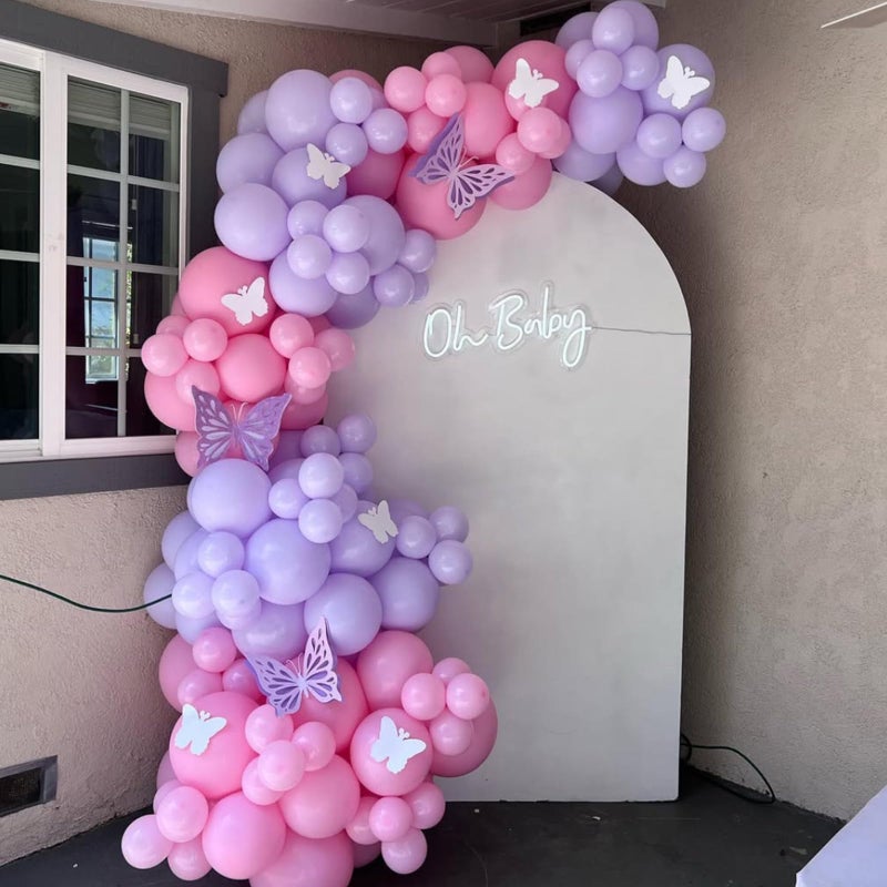 YMSZ Pink and Purple Balloons, 136pcs Pink and Purple Balloons Garland Arch Kit with Different Sizes for Girls Women Birthday Baby Shower Wedding Party Decorations - Image 4