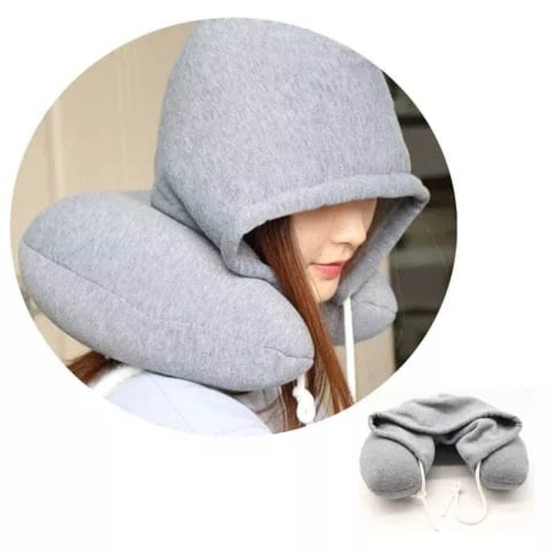 ZEXSAZONE for Neck Memory Foam, Hooded Travel Neck Pillow for Adults, Comfortable Neck Pillow for Travel with Hoodie, Flight Pillow, Airplane Pillow, Travel Cushion for Plane Car, Train - Image 2