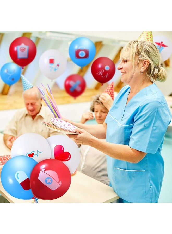 Sumind 60 Pieces Nurse Balloons Nurse Party Decoration Supplies Nursing Latex Balloon Nurse Balloons Decorations for Nurse Graduation RN Themed Party - Image 2
