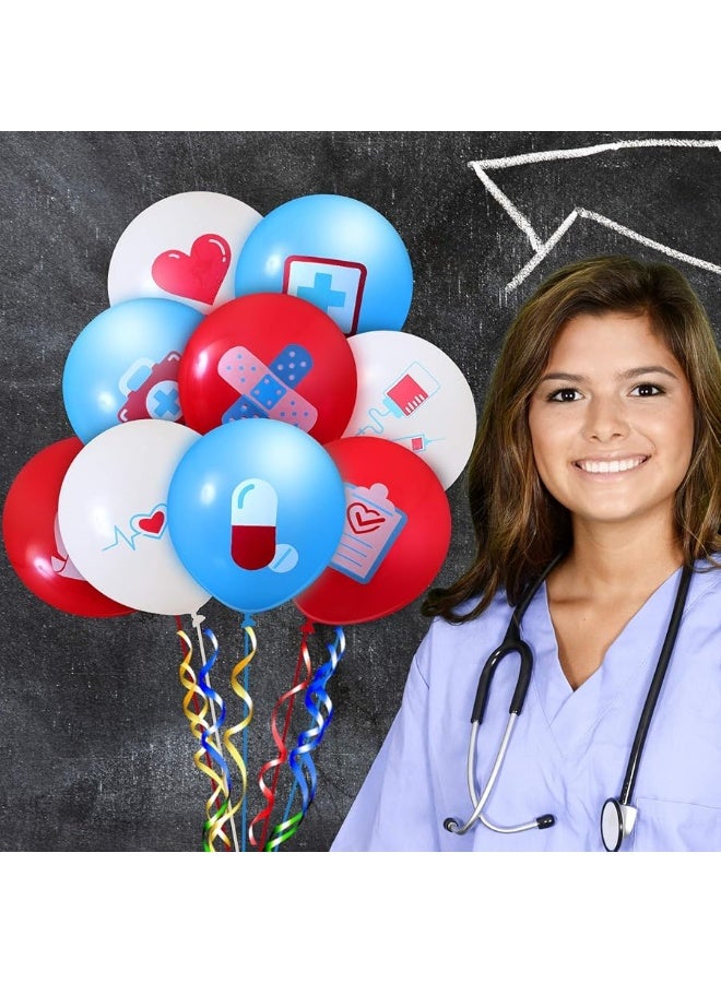Sumind 60 Pieces Nurse Balloons Nurse Party Decoration Supplies Nursing Latex Balloon Nurse Balloons Decorations for Nurse Graduation RN Themed Party - Image 4