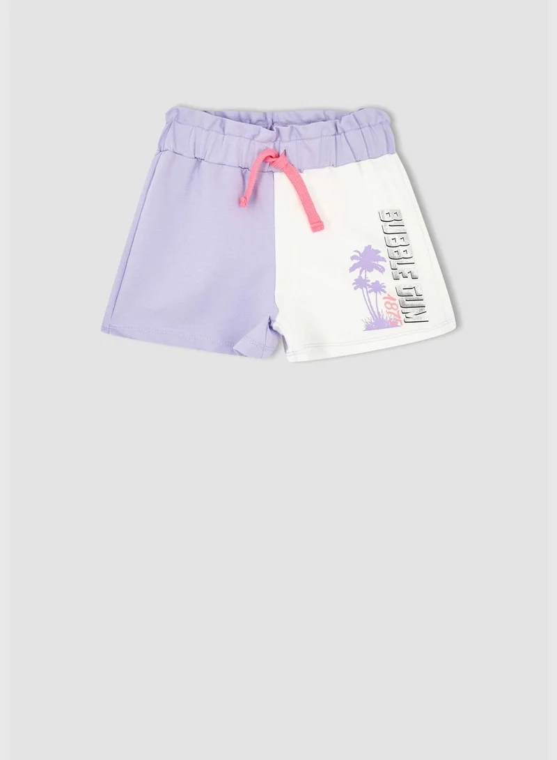 DeFacto Elasticated Waist Colour Block Mini Short