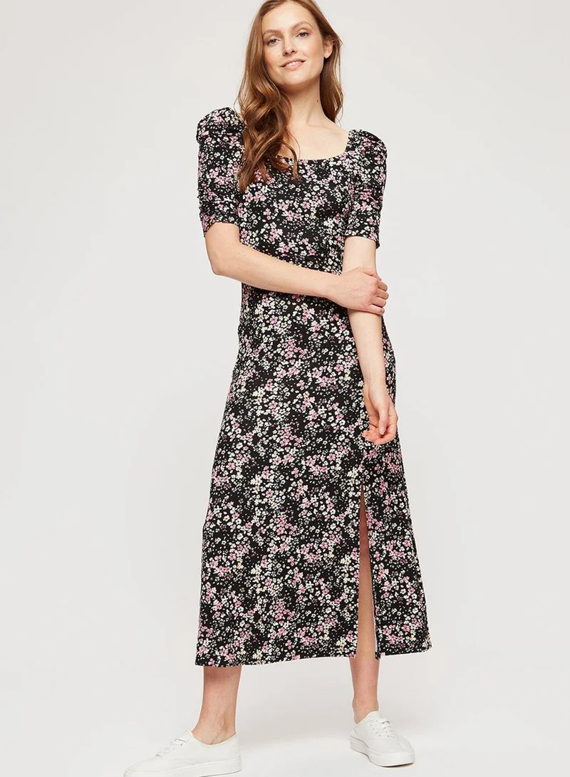 DOROTHY PERKINS Side Split Floral Print Puff Sleeve Dress