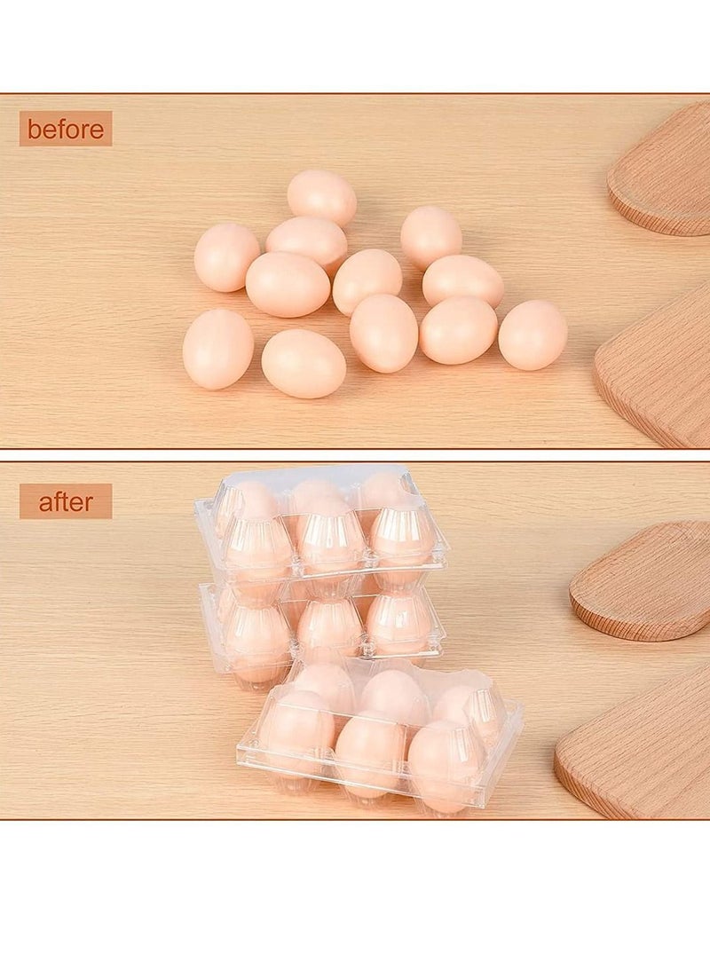 NIBEMINENT Egg Holder Plastic Carton for 12 Eggs Reusable Chicken Kitchen Storage Container Stackable with Lid Family Pasture Farm Business Refrigerator Camping Picnic  - Image 2