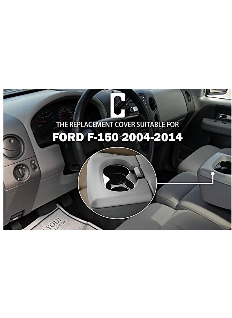 KASTWAVE Cup Holder Insert for Ford F150 Cup Holder Pad Replacement 20042014, Bench Seat Center Console Drink Bottle Holder Adapter Cover (Light Grey)  - Image 5