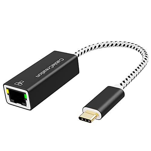 CableCreation USB C to Ethernet Adapter,CableCreation USB Type C (Thunderbolt 3) to RJ45 Gigabit Ethernet Adapter 10/100/1000 Mbp,USB to Cat5 Lan Network Converter Compatible with Galaxy S22 Ultra, iPad Pro 2020, MacBook Pro, Chromebook Pixel, Dell XPS 13 Aluminum - Image 1