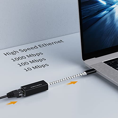 CableCreation USB C to Ethernet Adapter,CableCreation USB Type C (Thunderbolt 3) to RJ45 Gigabit Ethernet Adapter 10/100/1000 Mbp,USB to Cat5 Lan Network Converter Compatible with Galaxy S22 Ultra, iPad Pro 2020, MacBook Pro, Chromebook Pixel, Dell XPS 13 Aluminum - Image 5