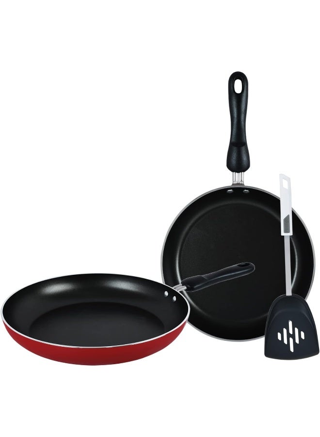 Prestige Classique Frypan with Spatula Set of 3 Pieces Red/Black 28cm - Image 1