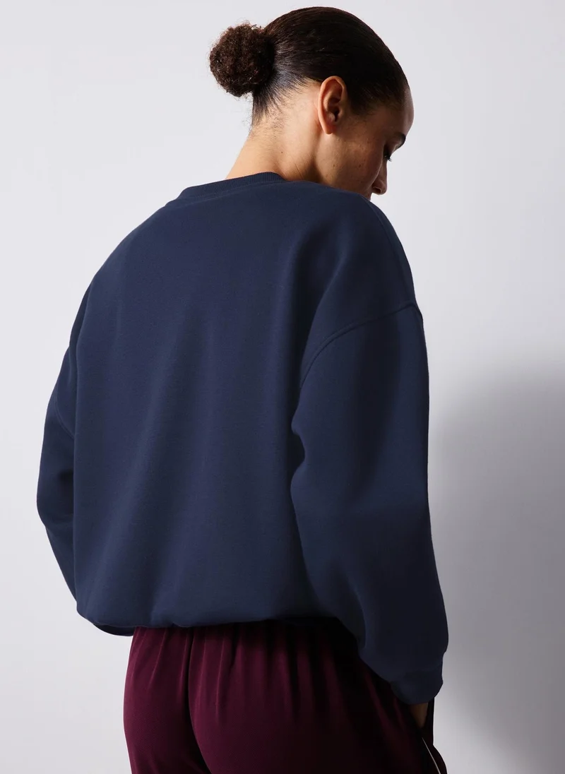 Matalan Navy Bubble Hem Sweatshirt