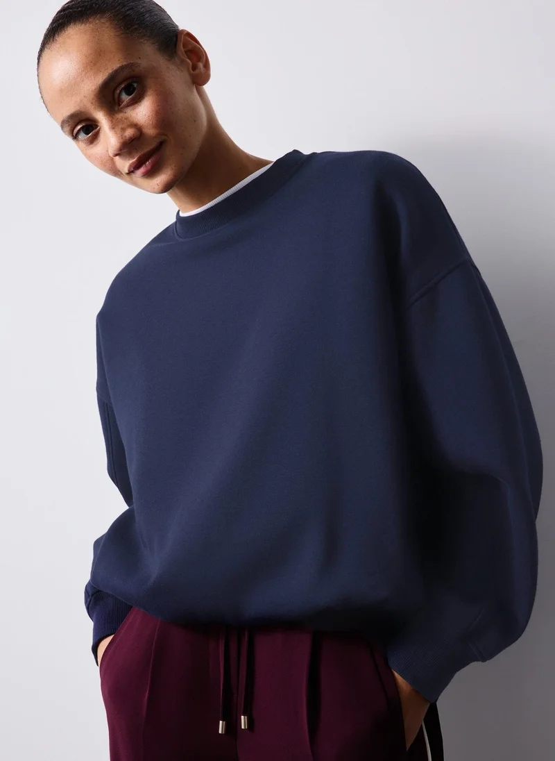 Matalan Navy Bubble Hem Sweatshirt
