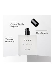 DIME DIME Beauty Perfume 7 Summers, Sweet Floral Scent, Hypoallergenic, Clean Perfume, Eau de Toilette For Women, 1.7 oz / 50 ml  - Image 2