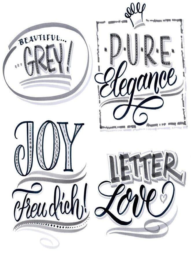 Online Calligraphy Brush Pens Grey Dual Tip with Calligraphy Nib and Brush - Image 5