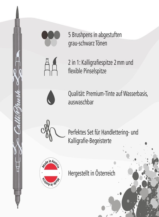 Online Calligraphy Brush Pens Grey Dual Tip with Calligraphy Nib and Brush - Image 2