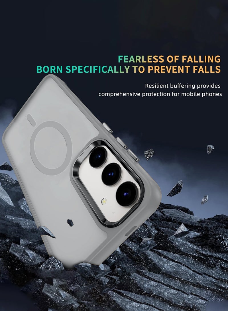 Wtech Samsung Galaxy S25 2025 Hard Silicone Hybrid Translucent Slim Stylish Magnetic Magsafe Case Cover - Grey - Image 2