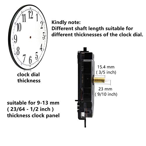 TIKROUND Youngtown 12888 Pendulum Type Movement Step Clock Accessory Quartz DIY Movement Kits,1/2 Inch Maximum Dial Thickness, 9/10 Inch Total Shaft Length. - Image 3