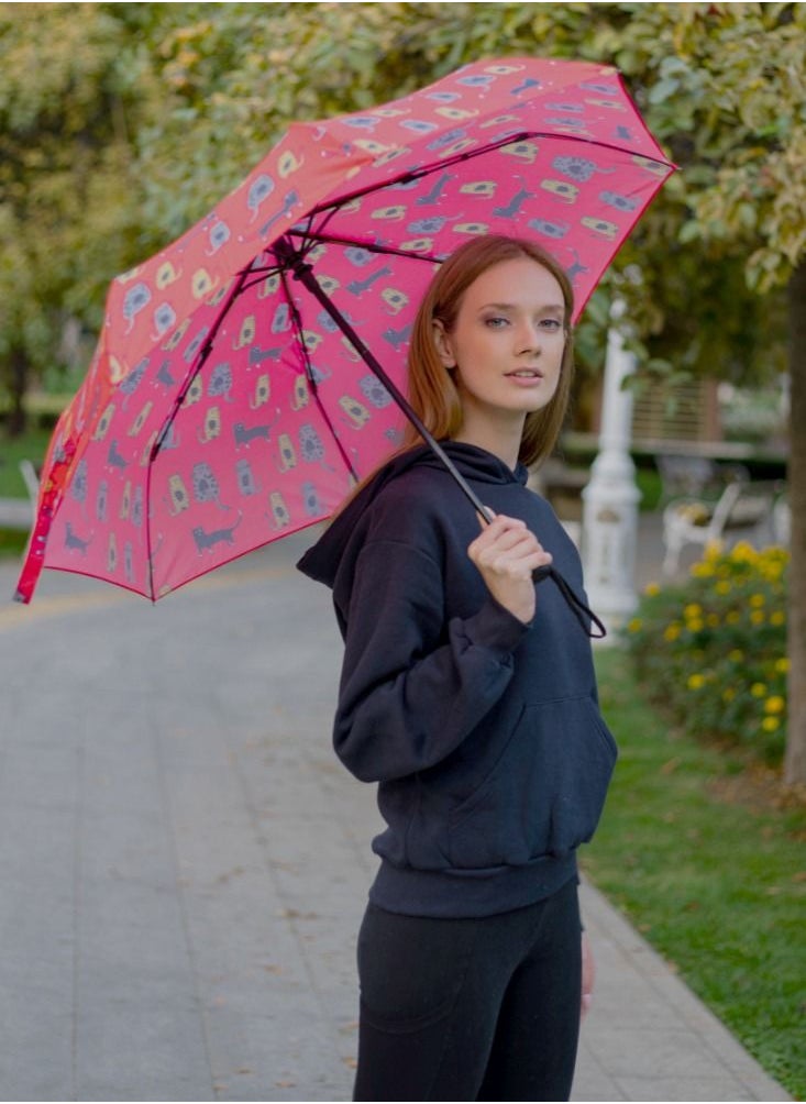Biggdesign - Biggdesign Cats Mini 8 Ribs Folding Umbrella with UV Protection - Image 1