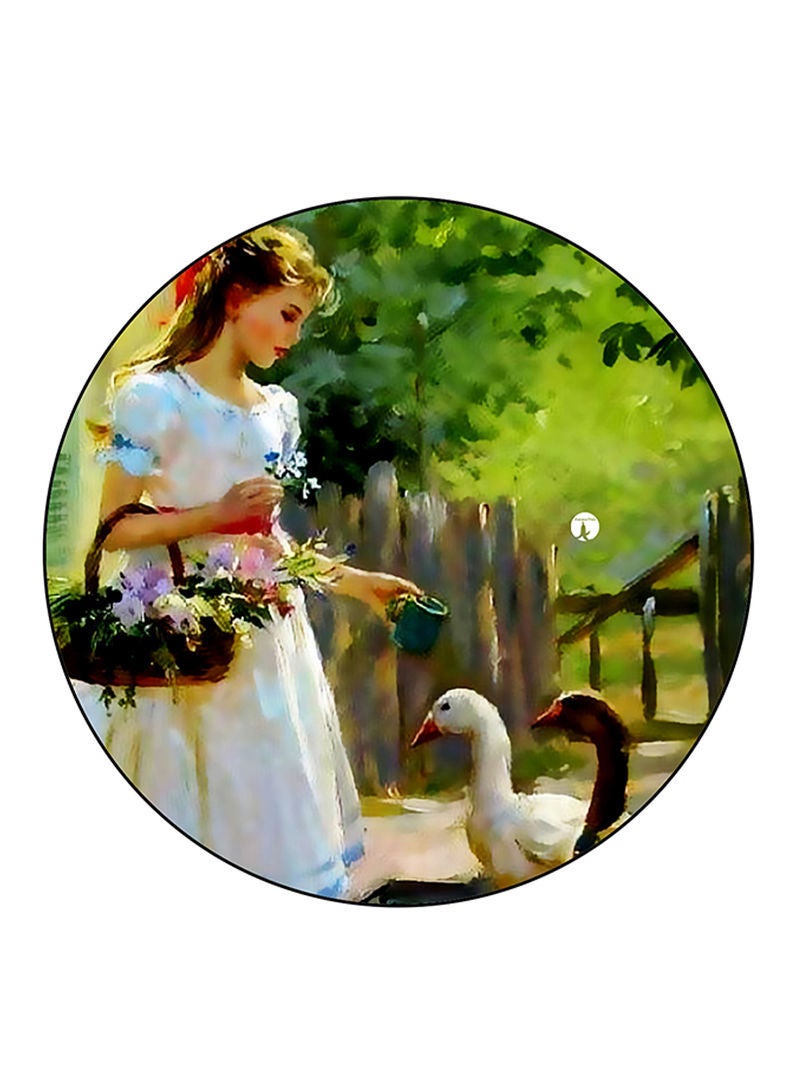 RKN Vintage Art Printed Fridge Magnet  Round  Multicolour - Image 2