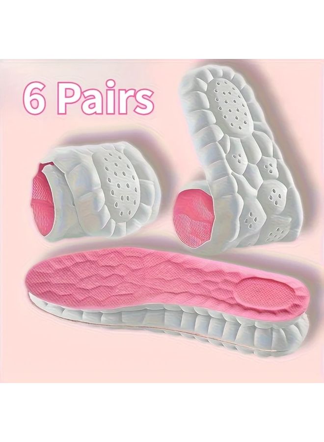 6 Pairs Arch Support Insoles Size 39 40 Shock Absorption Breathable Moisture Wicking - Image 1