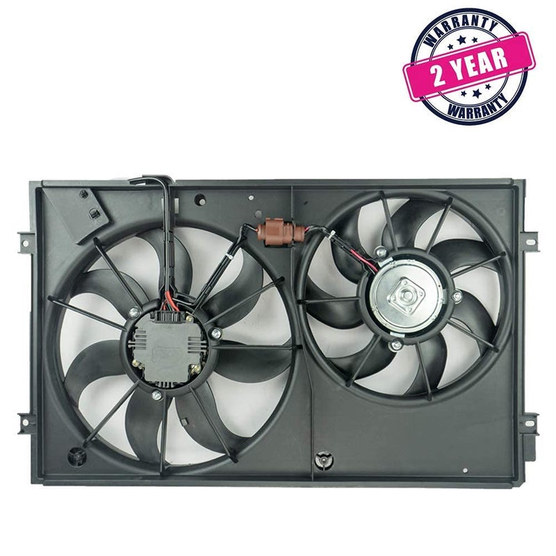 Focreedy VW101 Replacement Dual Radiator & Condenser Cooling Fan Assembly for Volkswagen Jetta VW Rabbit Golf Beetle L5 2.5L - Image 4