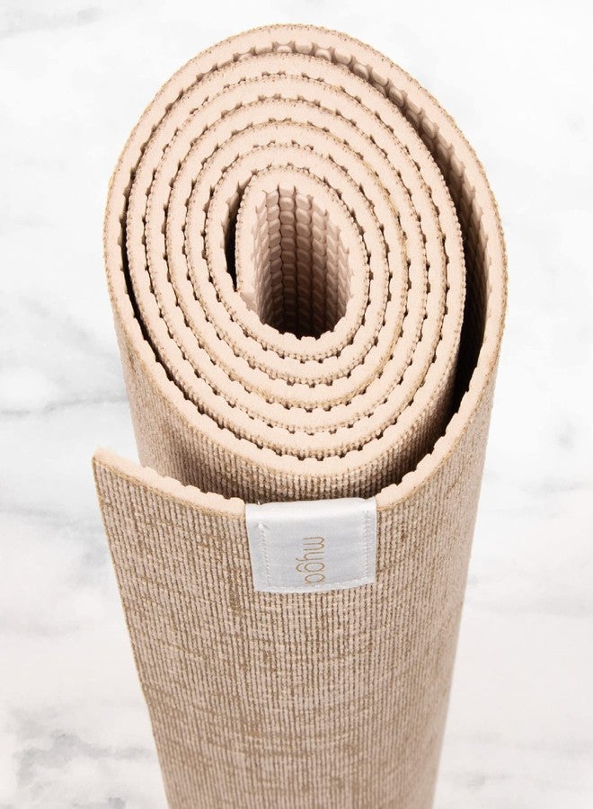 Myga Jute Yoga Mat - High Performance Vegan Floor Exercise Mat - Eco Friendly Biodegradable Yoga Mat with PVC Backing - 72" x 24" - 0.2" Thickness White - Image 5