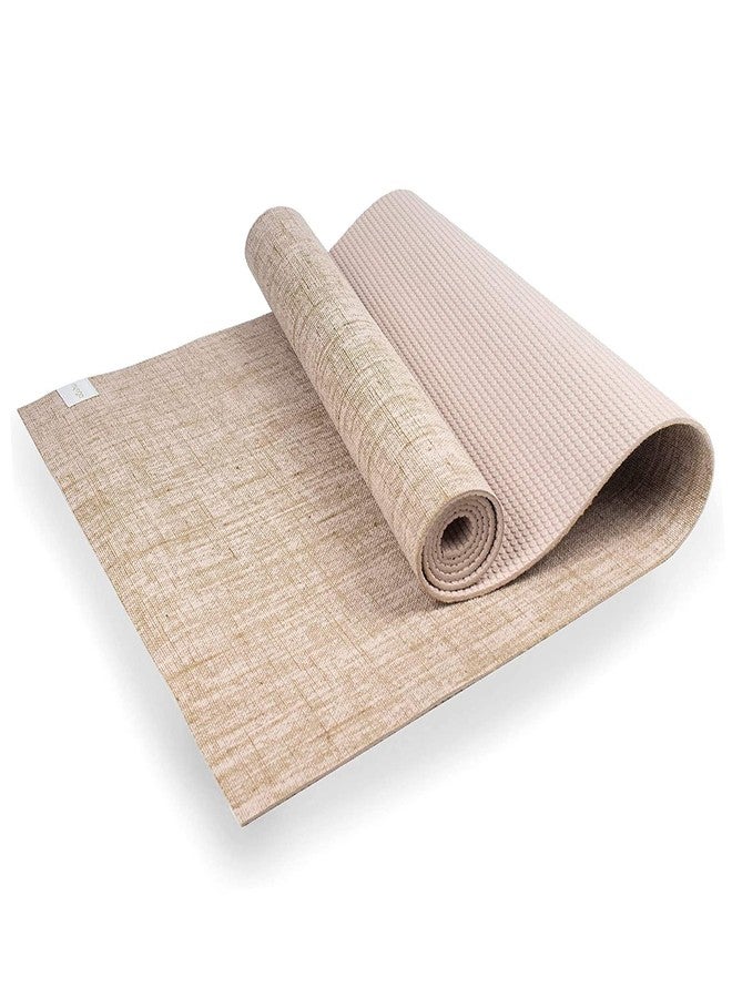 Myga Jute Yoga Mat - High Performance Vegan Floor Exercise Mat - Eco Friendly Biodegradable Yoga Mat with PVC Backing - 72" x 24" - 0.2" Thickness White - Image 1