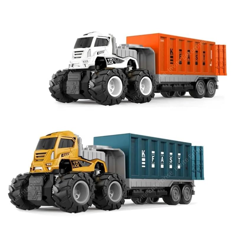 Invite Enterprise 1:43 4Wd Diecast Alloy Logistic-Transportation Big Truck Toys With Friction Powered Miniature Car Vehicle Toy For Kids, Boys And Girls (2 Color Truck Sent Any 1 Truck) - Image 3