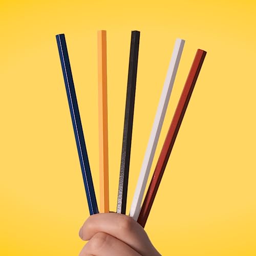 Carmel Universal Marking Pencil Pack of 12, Water-soluble Glass and Film Marking Pencil, Wood encased grease pencil with a thick greasy waxy lead (Yellow) - Image 3