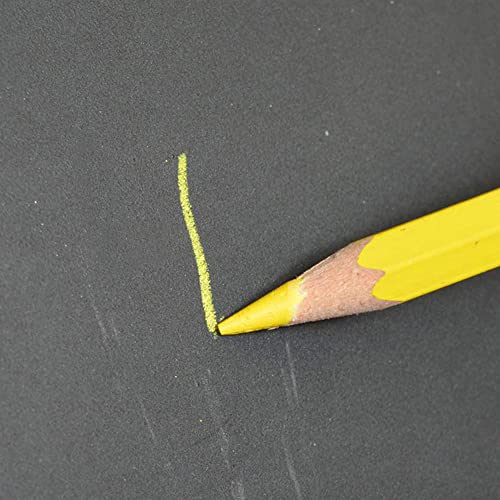 Carmel Universal Marking Pencil Pack of 12, Water-soluble Glass and Film Marking Pencil, Wood encased grease pencil with a thick greasy waxy lead (Yellow) - Image 2