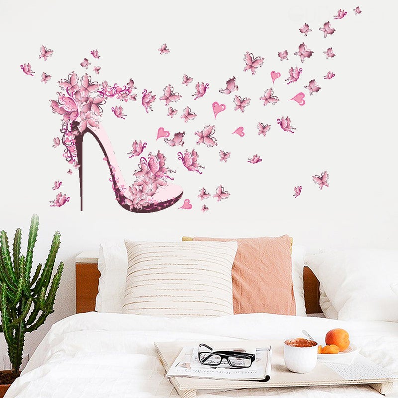2pcs Beautiful High Heel Wall Sticker Wall Paste Decal for Home - Image 5